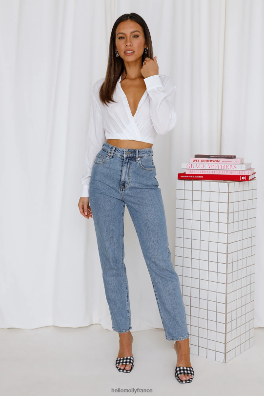 Hello Molly preppy et prêt crop blanc vêtements 40222H8027