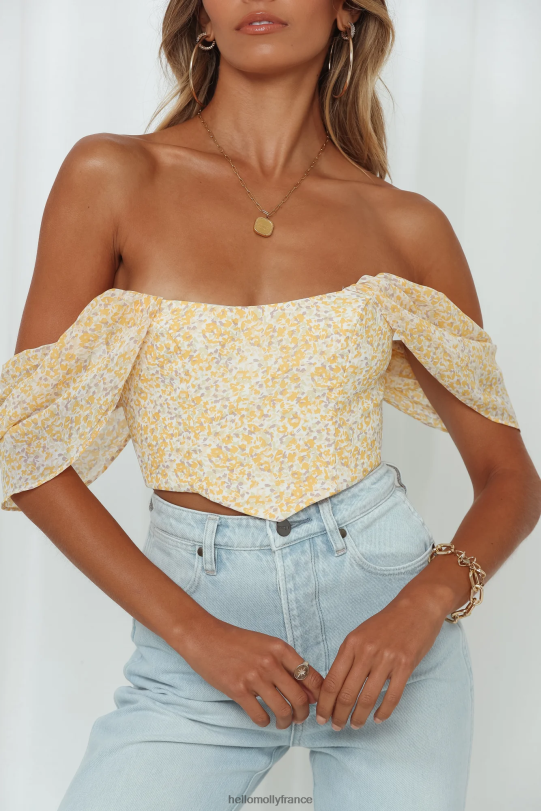 Hello Molly récolte de danse pique-nique jaune vêtements 40222H8292