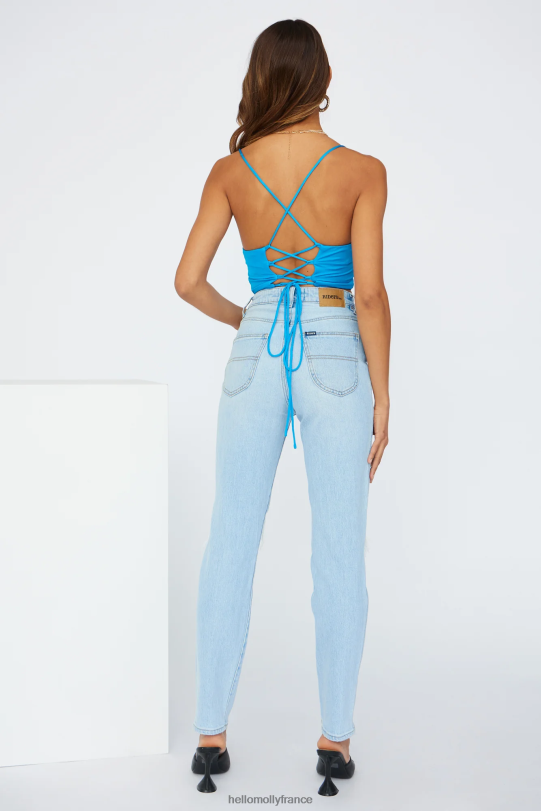 Hello Molly siffle à mon coeur crop top bleu vêtements 40222H8456