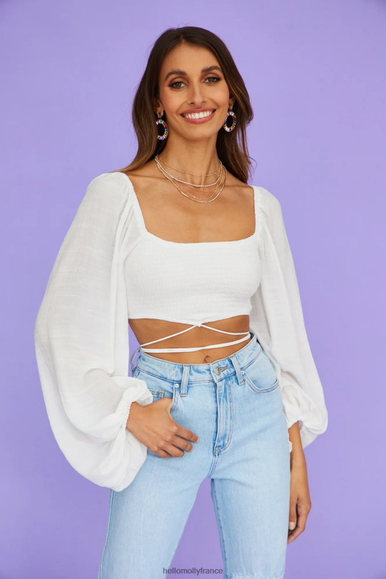 Hello Molly style quotidien crop blanc vêtements 40222H8472