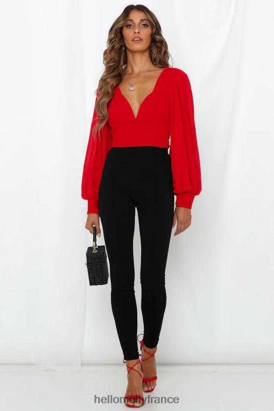 Hello Molly top court train de nuit rouge vêtements 40222H8276