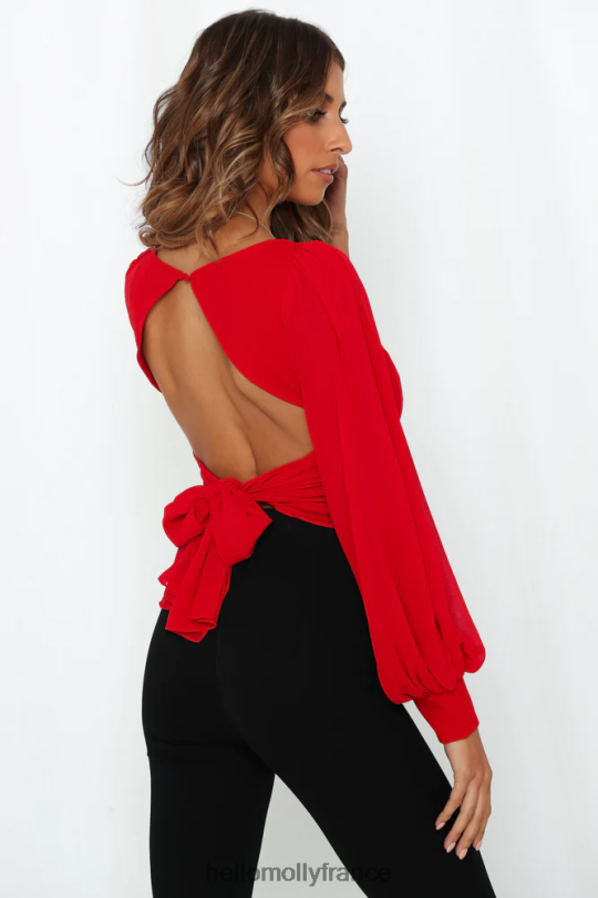 Hello Molly top court train de nuit rouge vêtements 40222H8276