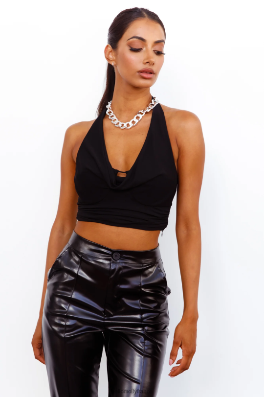 Hello Molly un coup de chance crop noir vêtements 40222H8413