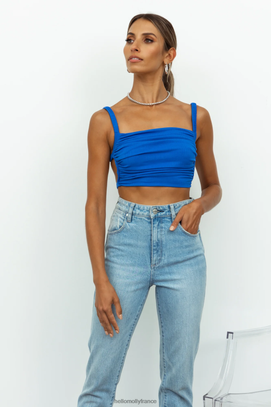 Hello Molly adorant la vie crop bleu vêtements 40222H8524