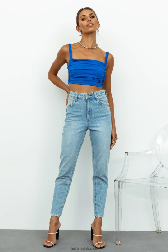 Hello Molly adorant la vie crop bleu vêtements 40222H8524