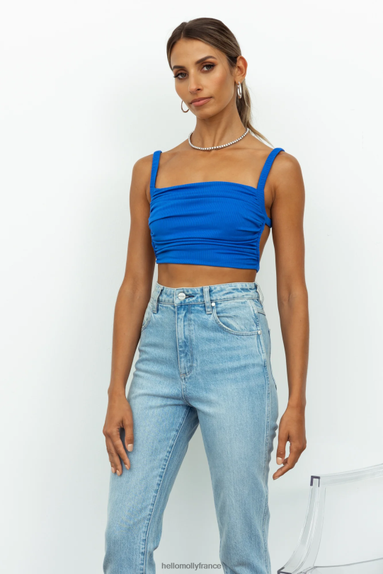 Hello Molly adorant la vie crop bleu vêtements 40222H8524