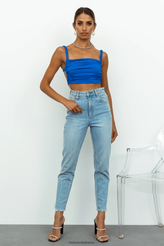 Hello Molly adorant la vie crop bleu vêtements 40222H8524