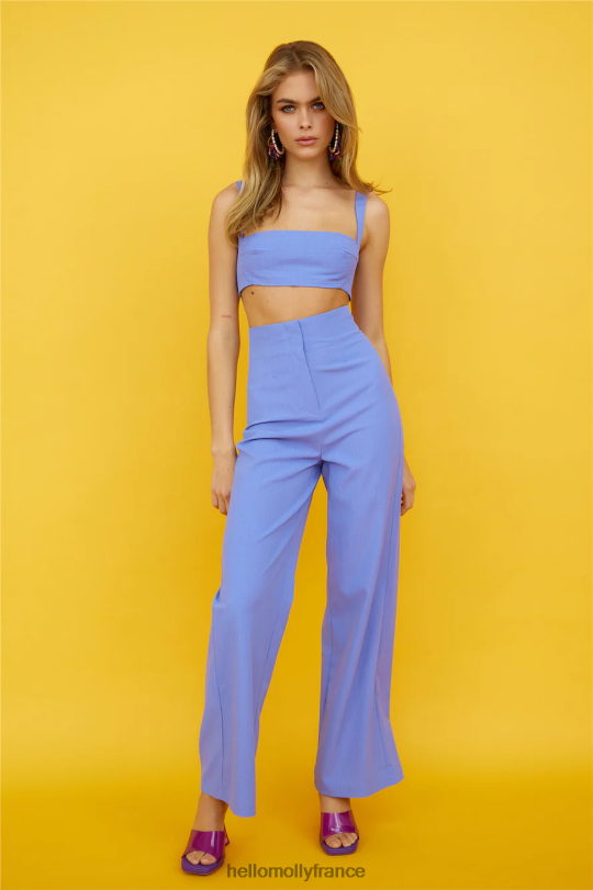 Hello Molly crop top bleu à l'ancienne vêtements 40222H8707