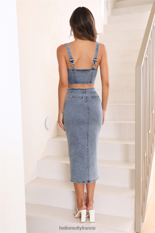 Hello Molly crop top fille bord bleu vêtements 40222H8713