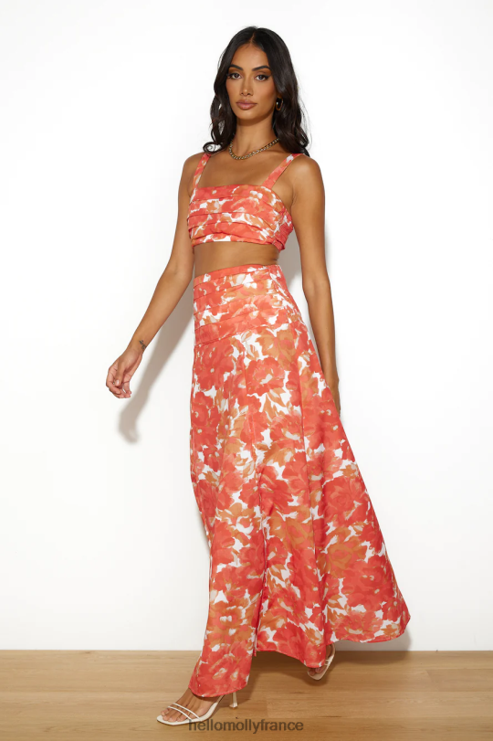 Hello Molly danser sous la lueur crop top orange vêtements 40222H8761