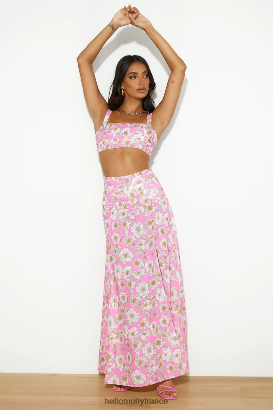Hello Molly danser sous la lueur crop top rose vêtements 40222H8785
