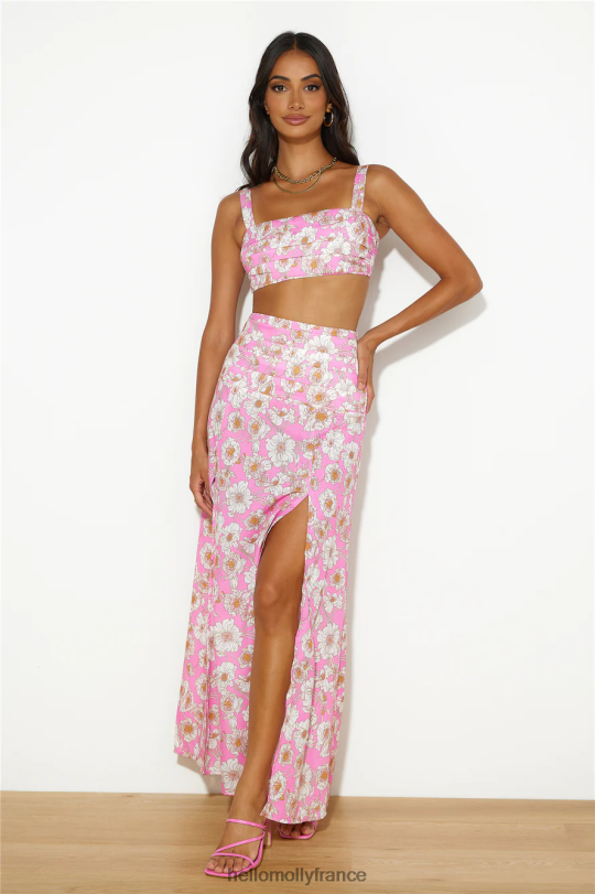 Hello Molly danser sous la lueur crop top rose vêtements 40222H8785