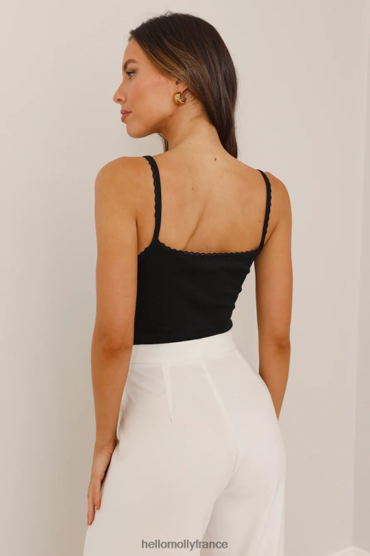 Hello Molly esthétique séduisante crop top noir vêtements 40222H8798