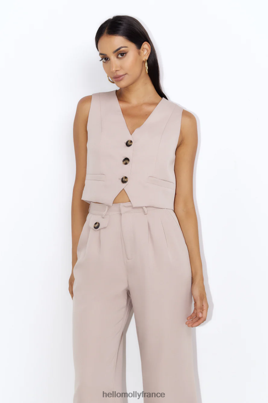 Hello Molly gilet de mode de rue beige vêtements 40222H8746