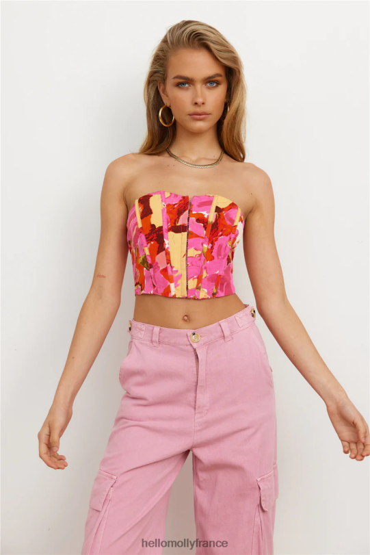 Hello Molly j\'adore tout, crop top rose vêtements 40222H8677