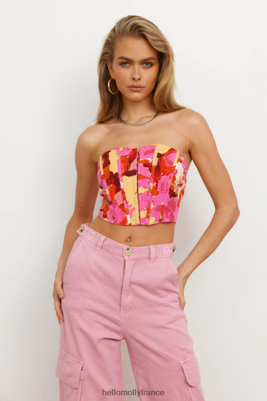 Hello Molly j\'adore tout, crop top rose vêtements 40222H8677