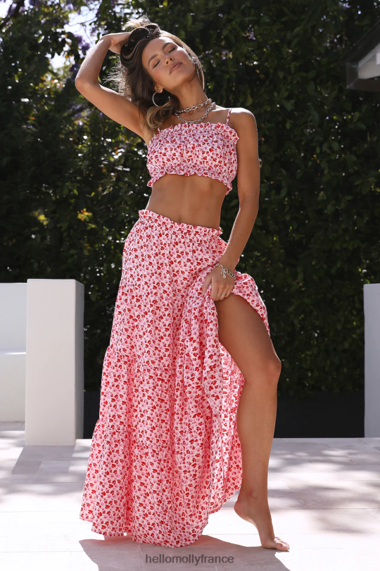 Hello Molly joli crop top de danse rouge vêtements 40222H8750