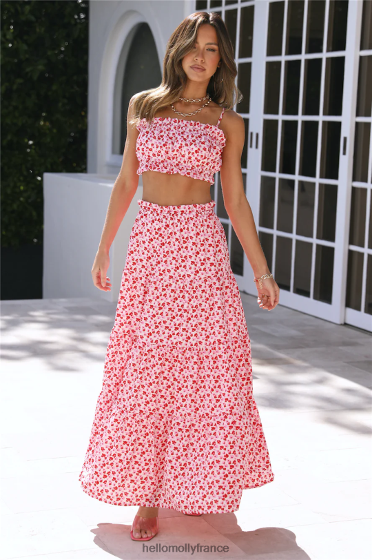 Hello Molly joli crop top de danse rouge vêtements 40222H8750