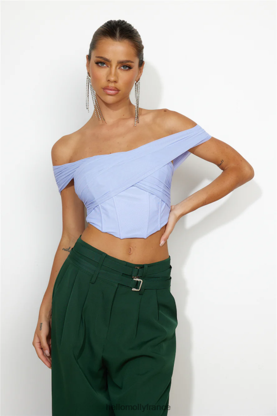 Hello Molly les filles adorent le crop top bleu vêtements 40222H8752