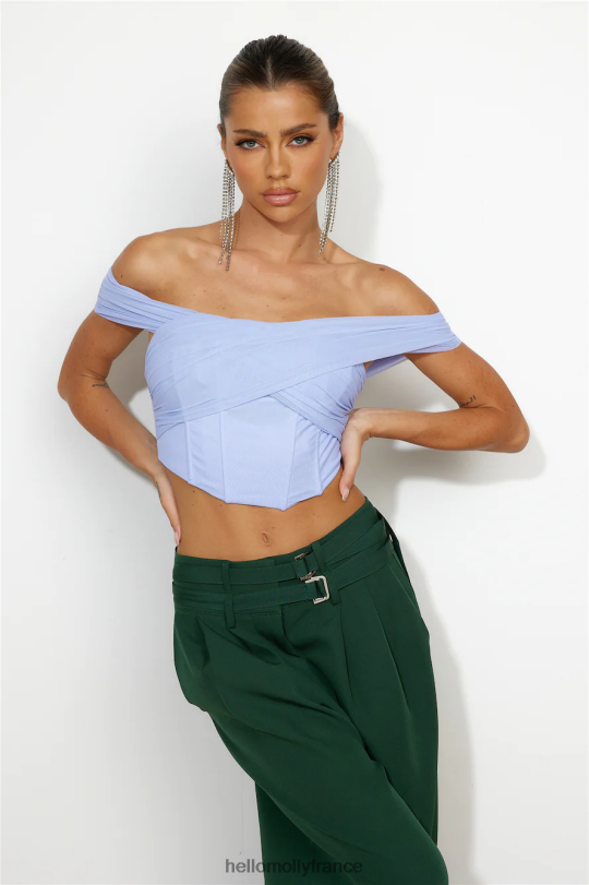 Hello Molly les filles adorent le crop top bleu vêtements 40222H8752
