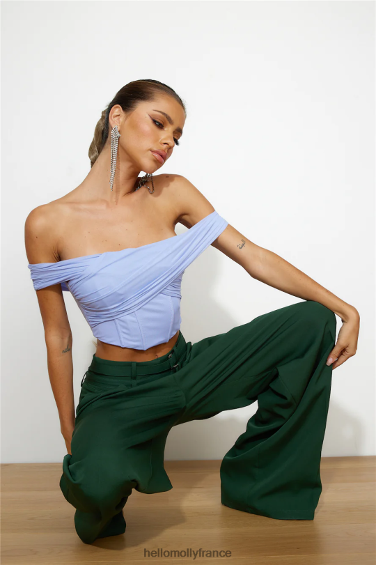 Hello Molly les filles adorent le crop top bleu vêtements 40222H8752