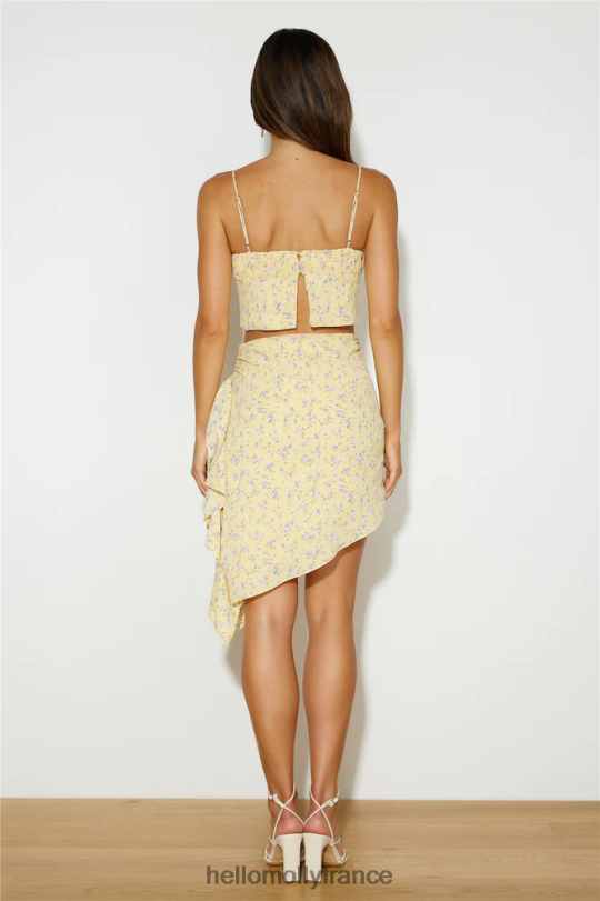 Hello Molly les plus jolies fleurs crop top jaune vêtements 40222H8591