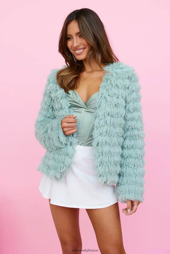 Hello Molly veste en fausse fourrure Flying High menthe vêtements 40222H9028