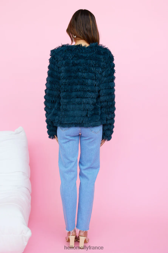 Hello Molly veste en fausse fourrure Flying High vert forêt vêtements 40222H8971