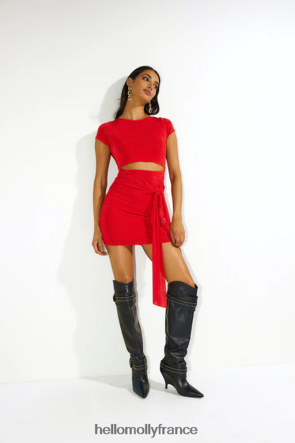 Hello Molly vêtements aucun effort nécessaire mini robe rouge 40222H2996