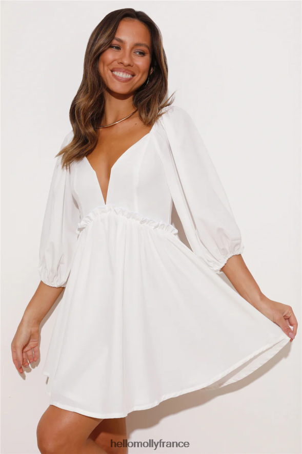 Hello Molly vêtements bestie fun mini robe blanche 40222H3106