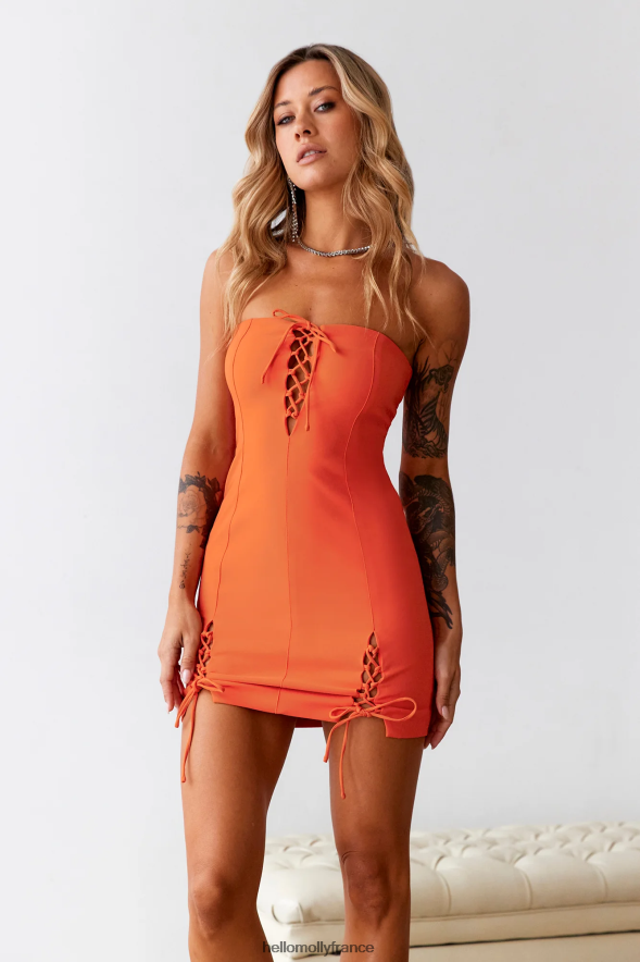 Hello Molly vêtements calabasas mini robe moulante mandarine 40222H2774