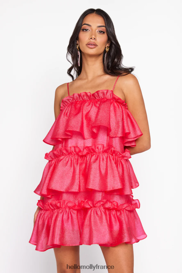 Hello Molly vêtements champagne towers mini robe rose vif 40222H2891