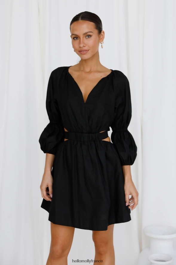 Hello Molly vêtements joue avec mon coeur robe noire 40222H2488
