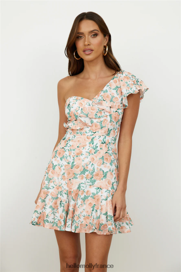 Hello Molly vêtements mini robe à fleurs de mandarine orange 40222H1612