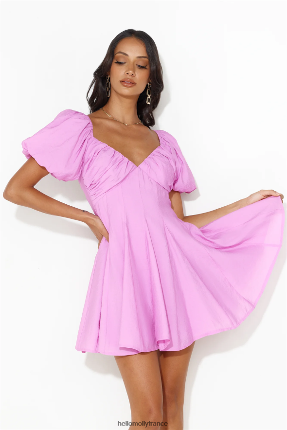 Hello Molly vêtements pouvons-nous rêver mini robe rose 40222H2045
