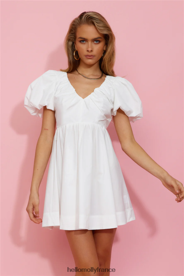 Hello Molly vêtements robe chérie vanille blanche 40222H1534