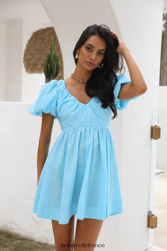 Hello Molly vêtements robe chérie vanille bleu 40222H1458