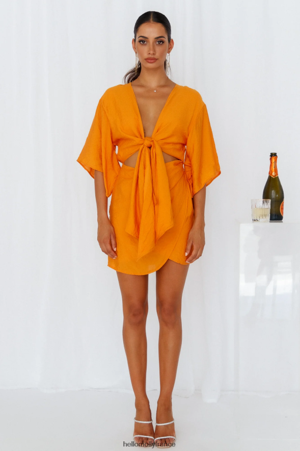 Hello Molly vêtements robe chaleur saharienne orange 40222H454