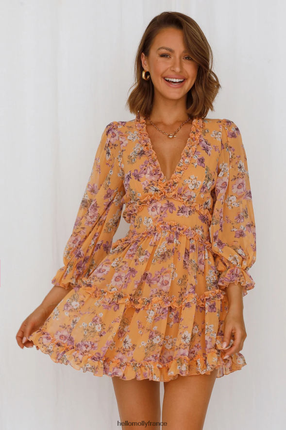 Hello Molly vêtements robe clique queen abricot 40222H1553