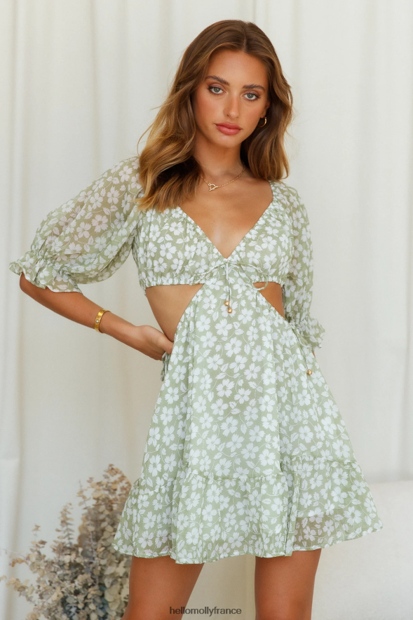 Hello Molly vêtements robe de capteur de coeur vert 40222H1253