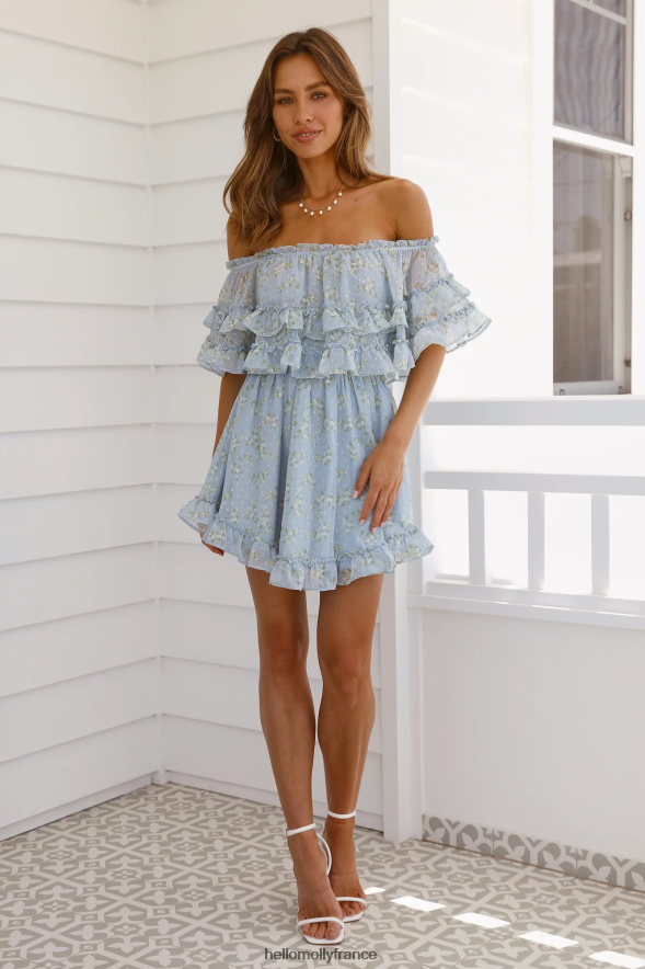 Hello Molly vêtements robe sublime times bleu acier 40222H1778