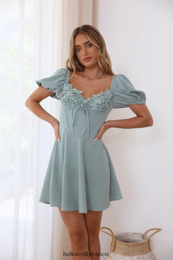 Hello Molly vêtements se sentir amusant mini robe sage 40222H2967