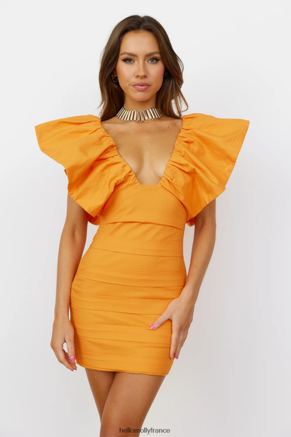 Hello Molly vêtements sept merveilles - gigi mini robe orange 40222H1928