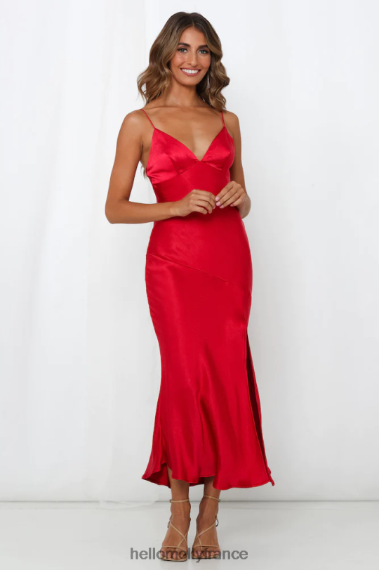 Hello Molly demander un ami robe midi vin vêtements 40222H6941