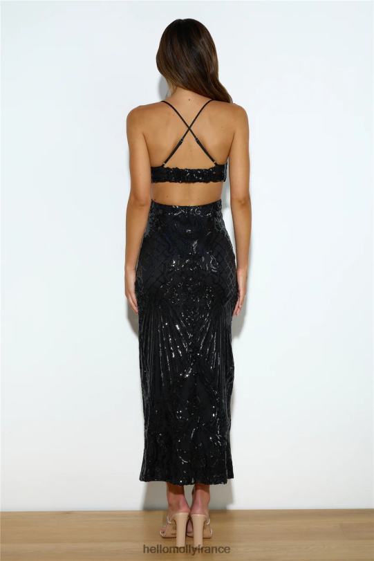 Hello Molly Shiny Now - Robe longue à sequins - Noir vêtements 40222H6125