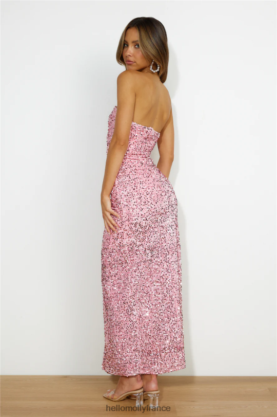 Hello Molly Sparkle From Far - Robe longue à sequins rose vêtements 40222H6306