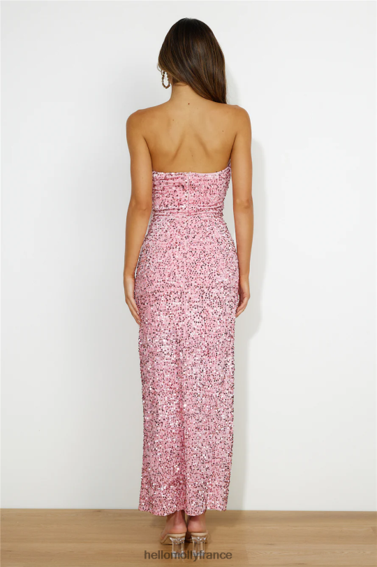 Hello Molly Sparkle From Far - Robe longue à sequins rose vêtements 40222H6306