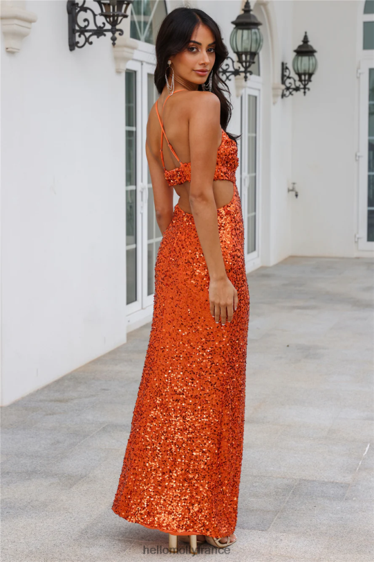 Hello Molly robe longue à sequins Peak Brilliance orange vêtements 40222H6399
