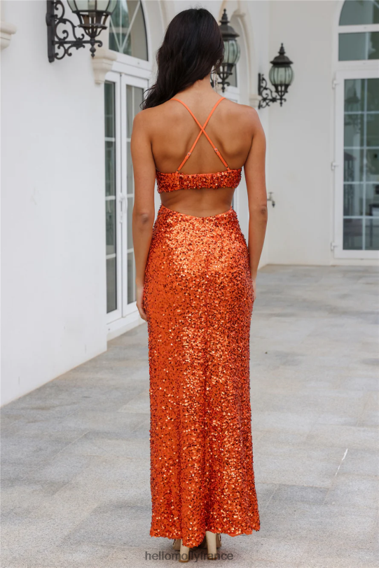 Hello Molly robe longue à sequins Peak Brilliance orange vêtements 40222H6399