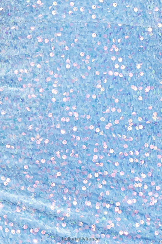 Hello Molly robe longue à sequins scintillante de loin bleu vêtements 40222H6345
